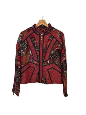 Berek Italian Linen Patchwork Jacket Large Art To Wear Boho Luxe Avant Garde